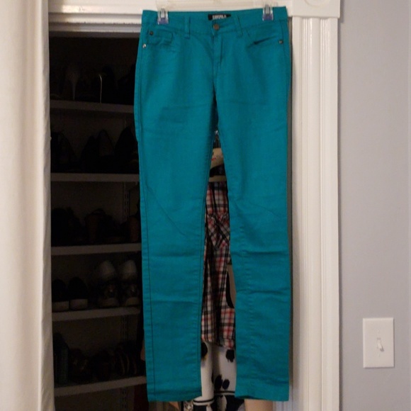 Forever21 Size 26 turquoise skinny jeans - Picture 1 of 4